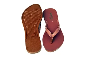 Elegant Pink PU Self Design Flat Flip Flops For Women-thumb2