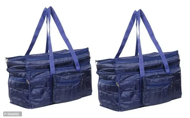 Nylon Fabric Foldable Waterproof Travel Bag/Duffle Bag With Zip Closer Pack Of 2-thumb0