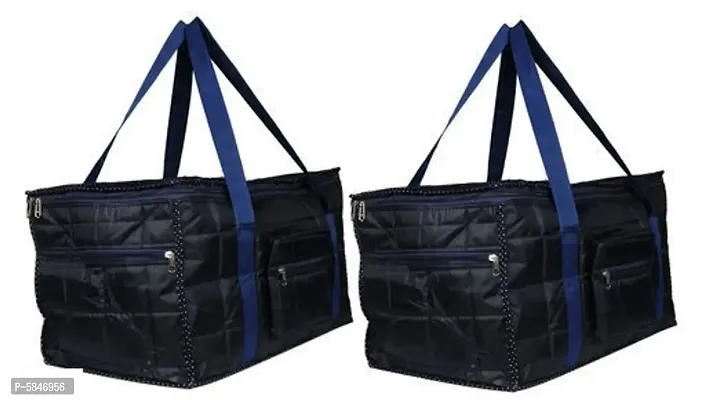 Nylon Fabric Foldable Waterproof Travel Bag/Duffle Bag With Zip Closer Pack Of 2