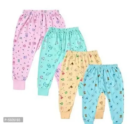 Princess Trendy Cotton Printed Night Bottom For Kids- 4 Pieces-thumb0