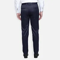 Fabulous Stylish Navy Blue Lycra Blend Solid Formal Trousers For Men-thumb2