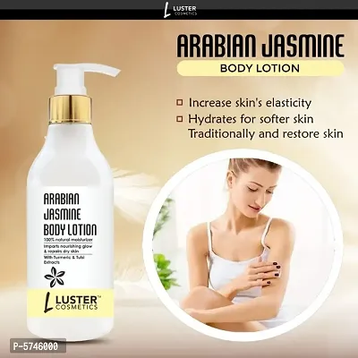 Luster Cosmetics Arabian Jasmine Body Lotion with Turmeric and Tulsi Extracts Imparts Nourishing Glow | Repairs Dry Skin | For All Skin Types | Body Lotion for Women and Men-300ml(Pack of 2)-thumb2