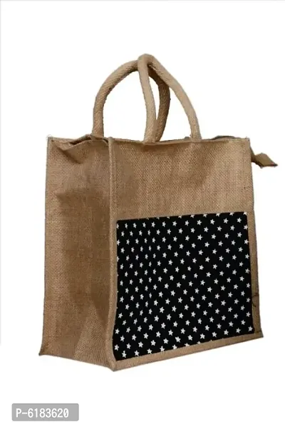 Stylish Jute Reusable Bag Heavy Duty Grocery Vegetable Shopping Bags-thumb0