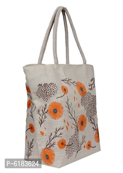 Stylish Jute Reusable Bag Heavy Duty Grocery Vegetable Shopping Bags-thumb0