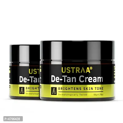 Ustraa Face Cream - De Tan 50 g (Set of 2) For Men - Tan removal and Even Skin tone, WITHOUT BLEACH, No sulphate, No Paraben, Prevents Dark Spots, With Japanese Yuzu and Li