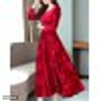 Stylish Red Velvet Dresses For Women-thumb3