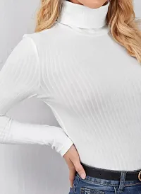 Trendy White Cotton Blend Solid Top For Women-thumb2