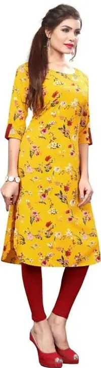 Womens Printed Full-Stitched Crepe Straight Kurti (Combo Pack Of 4)-thumb4