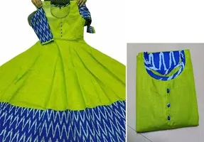 Stylish Green Cotton Ikat Kurtas For Women-thumb2