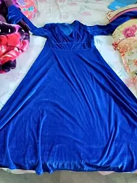 Beautiful Blue Velvet Maxi Dresses For Women-thumb1