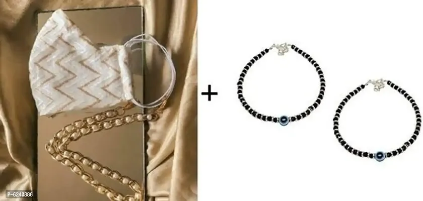 New Designer Elegant Chain with Anklet And Mask For Women-thumb0