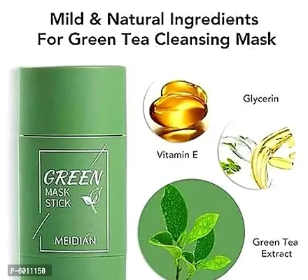 Green Tea Mask Stick for Face Purifying Clay Stick Mask For Deep Cleaning, Blackhead Remove for Men and Women Anti-Acne Oil C  (40 ml)-thumb3