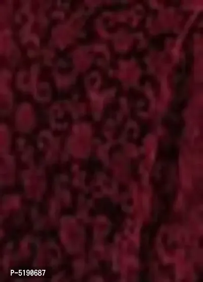 Stylish Maroon Printed Velvet Long Dress-thumb3