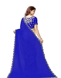 Blue Georgette Embroidered Sarees For Women-thumb5