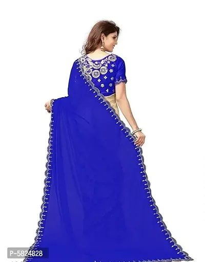 Blue Georgette Embroidered Sarees For Women-thumb6