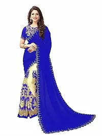 Blue Georgette Embroidered Sarees For Women-thumb2