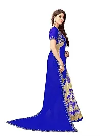 Blue Georgette Embroidered Sarees For Women-thumb3