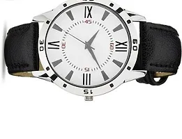 New Black Synthetic Leather Analog Wrist Watch for Men-thumb1