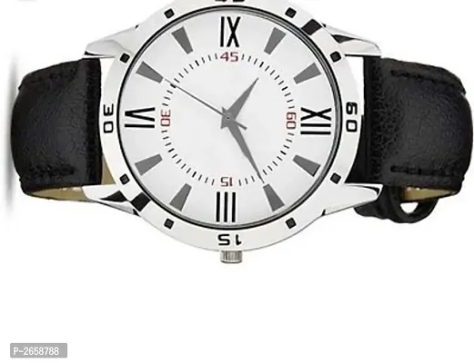 New Black Synthetic Leather Analog Wrist Watch for Men-thumb2