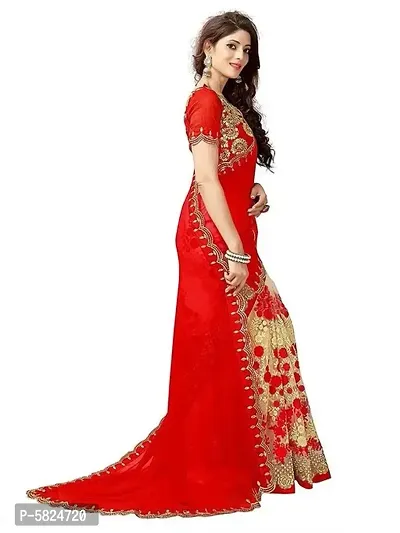 Red Georgette Embroidered Sarees For Women-thumb5