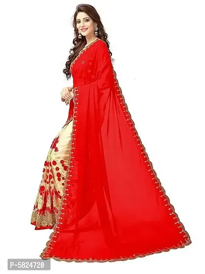 Red Georgette Embroidered Sarees For Women-thumb6