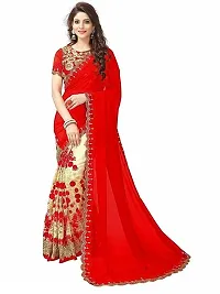 Red Georgette Embroidered Sarees For Women-thumb2