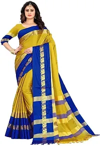 Multicoloured Cotton Silk Jacquard Sarees For Women-thumb4