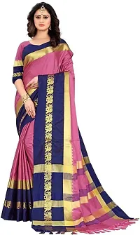 Womens Cotton Silk Jacquard Saree with Blouse Piece-thumb1