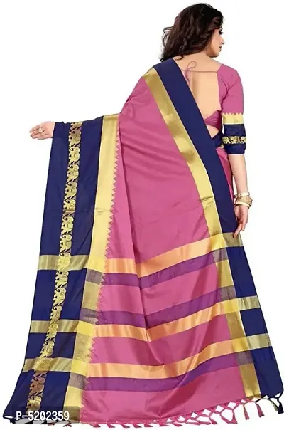 Womens Cotton Silk Jacquard Saree with Blouse Piece-thumb3