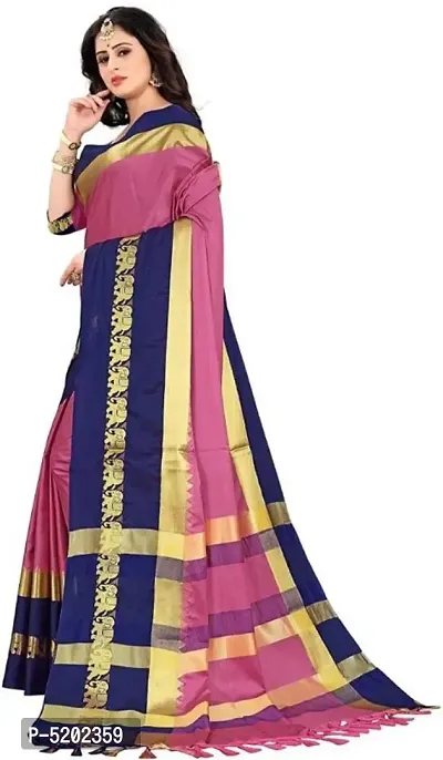 Womens Cotton Silk Jacquard Saree with Blouse Piece-thumb5