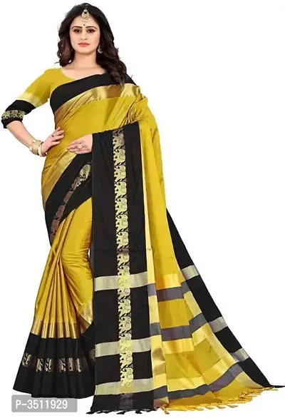 New Hathi Design Cotton Silk Jacquard Saree with Blouse piece-thumb4