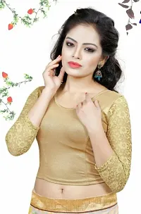 Combo Pack Of 2 (Golden And Black)  Cotton Spandex Readymade Stretchable Blouses-thumb2