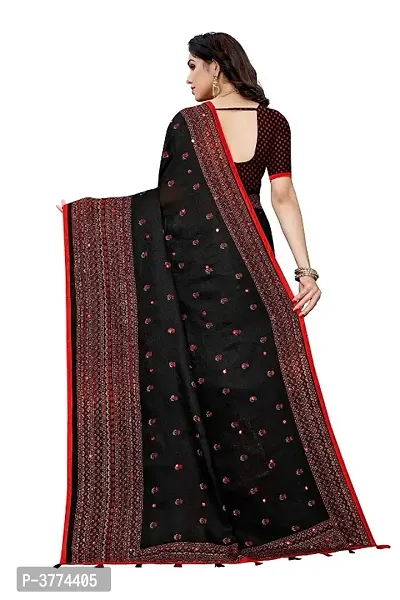 Trendy Jute Cotton Printed Mirror Work Saree With Blouse Piece-thumb4