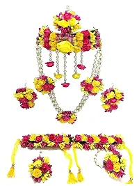 Fashionable Floral Yellow Jewellery set for haldi/Mehandi-thumb1