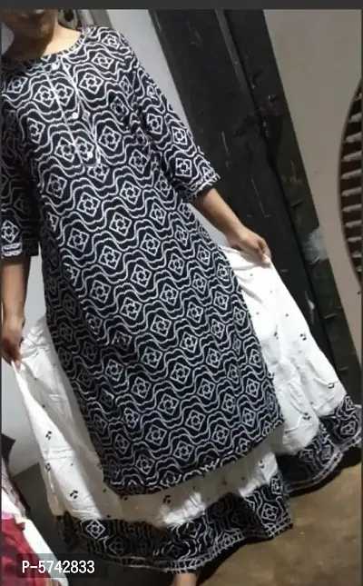 Alluring Rayon Printed Kurta with Skirt Set For Women-thumb3