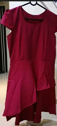 Stylish Georgette Red Solid Dress For Women-thumb2