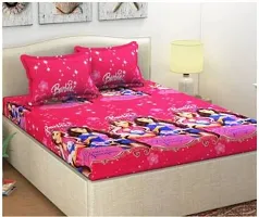 Polycotton Double Bedsheet With 2 Pillow Covers-thumb1