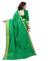 Stylish Cotton Silk Zari Border Saree With Blouse Piece-thumb2