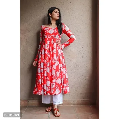 Stunning Rayon Printed Flared Kurta with Palazzo Set For Women-thumb3