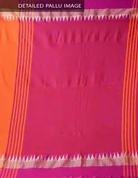 Stylish Multicolored Khadi Cotton Temple Border Saree with Blouse piece-thumb4