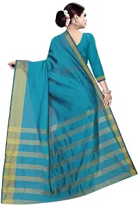 Stylish Cotton Silk Zari Border Saree With Blouse Piece-thumb2