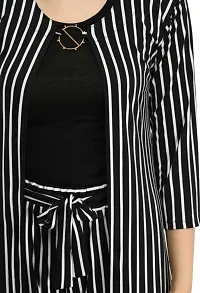 3 Piece Solid Top Striped Bottom with Removable Striped Shrug-thumb1
