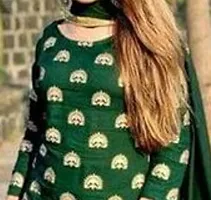 Alluring Green Rayon Printed Kurta with Palazzo And Chiffon Dupatta Set For Women-thumb1