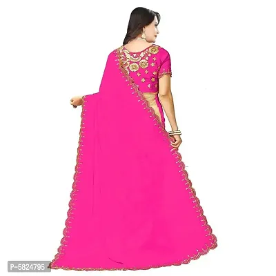 Pink Georgette Embroidered Sarees For Women-thumb5