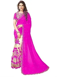 Pink Georgette Embroidered Sarees For Women-thumb3
