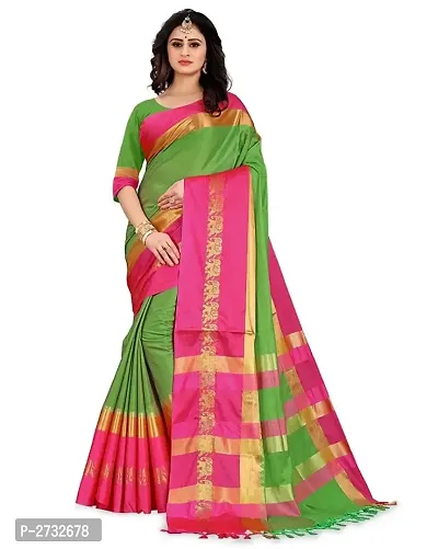 Stylish Multicoloured Cotton Silk Jacquard Sarees For Women-thumb5