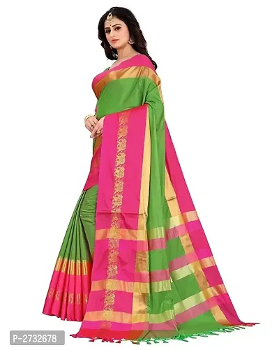 Stylish Multicoloured Cotton Silk Jacquard Sarees For Women-thumb3