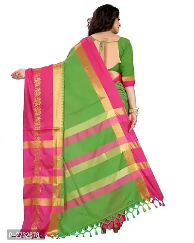 Stylish Multicoloured Cotton Silk Jacquard Sarees For Women-thumb4