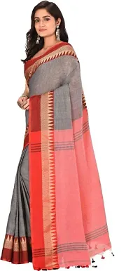 Attactive Handloom Khadi Cotton Woven Saree With Blouse Piece-thumb3