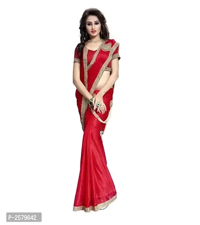 Designer Ready To Wear Poly Silk Embellished Saree with Blouse Piece-thumb2